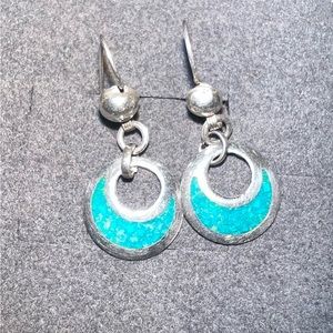Sterling silver turquoise drop earrings